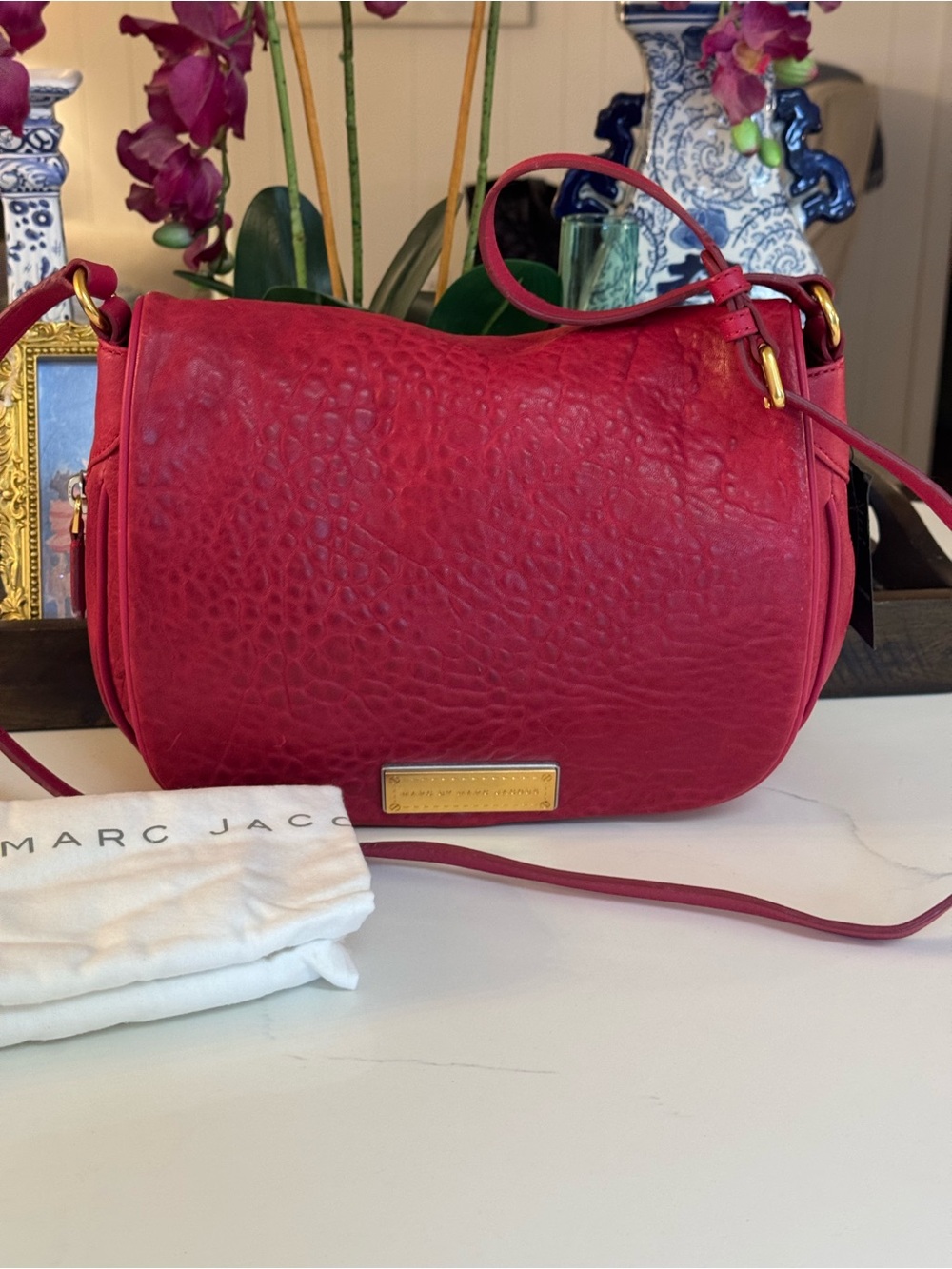 ❤️🩷 NWT MARC JACOBS  WASHED UP LEATHER CROSSBODY BAG!